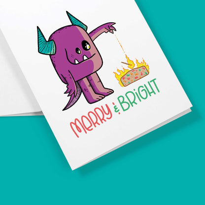Merry and Bright Monster | Christmas Card