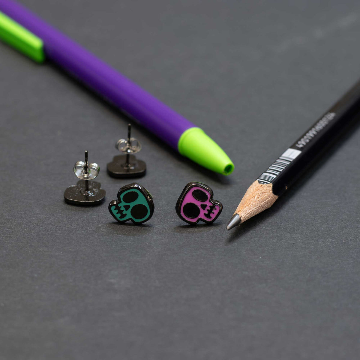 Color Skulls Earring Set