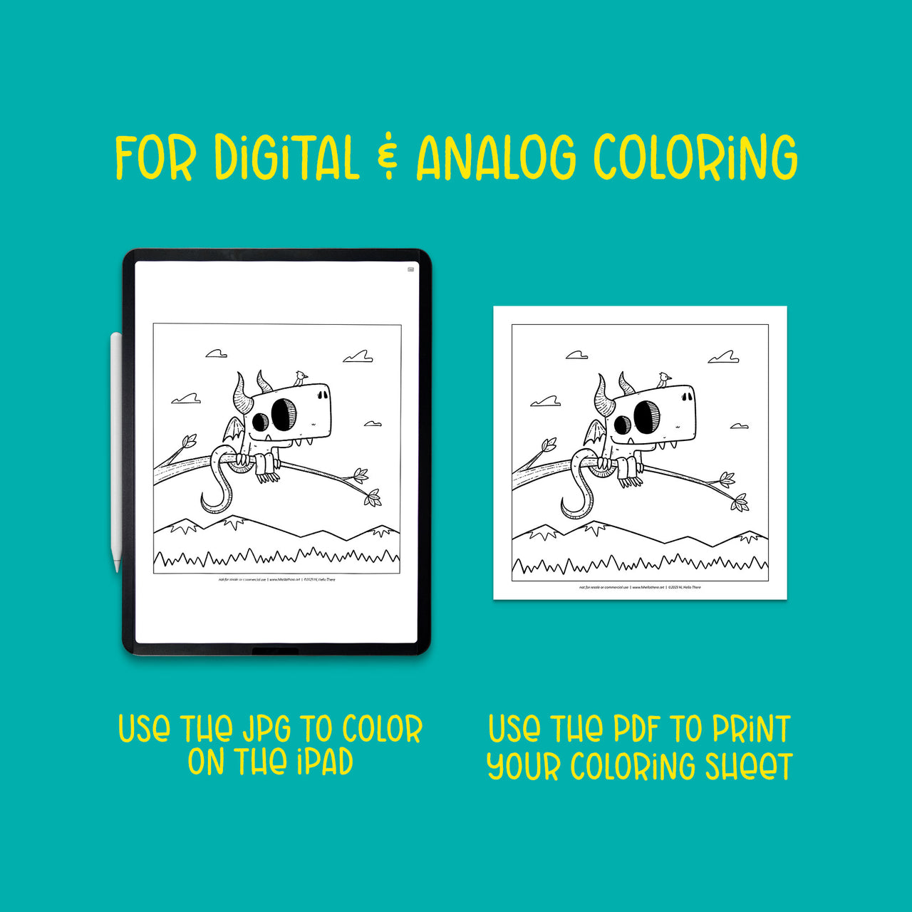 Dragon Break Time Downloadable Coloring Sheet