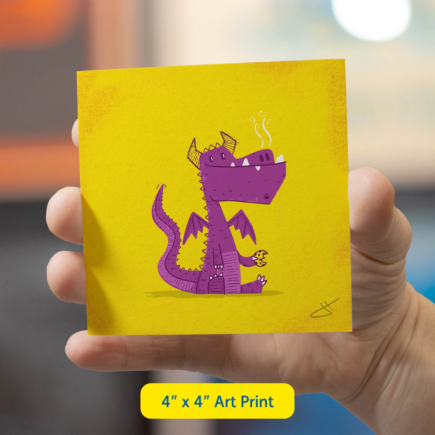 Cookie Loving Dragon Art Print