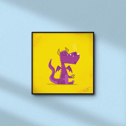 Cookie Loving Dragon Art Print
