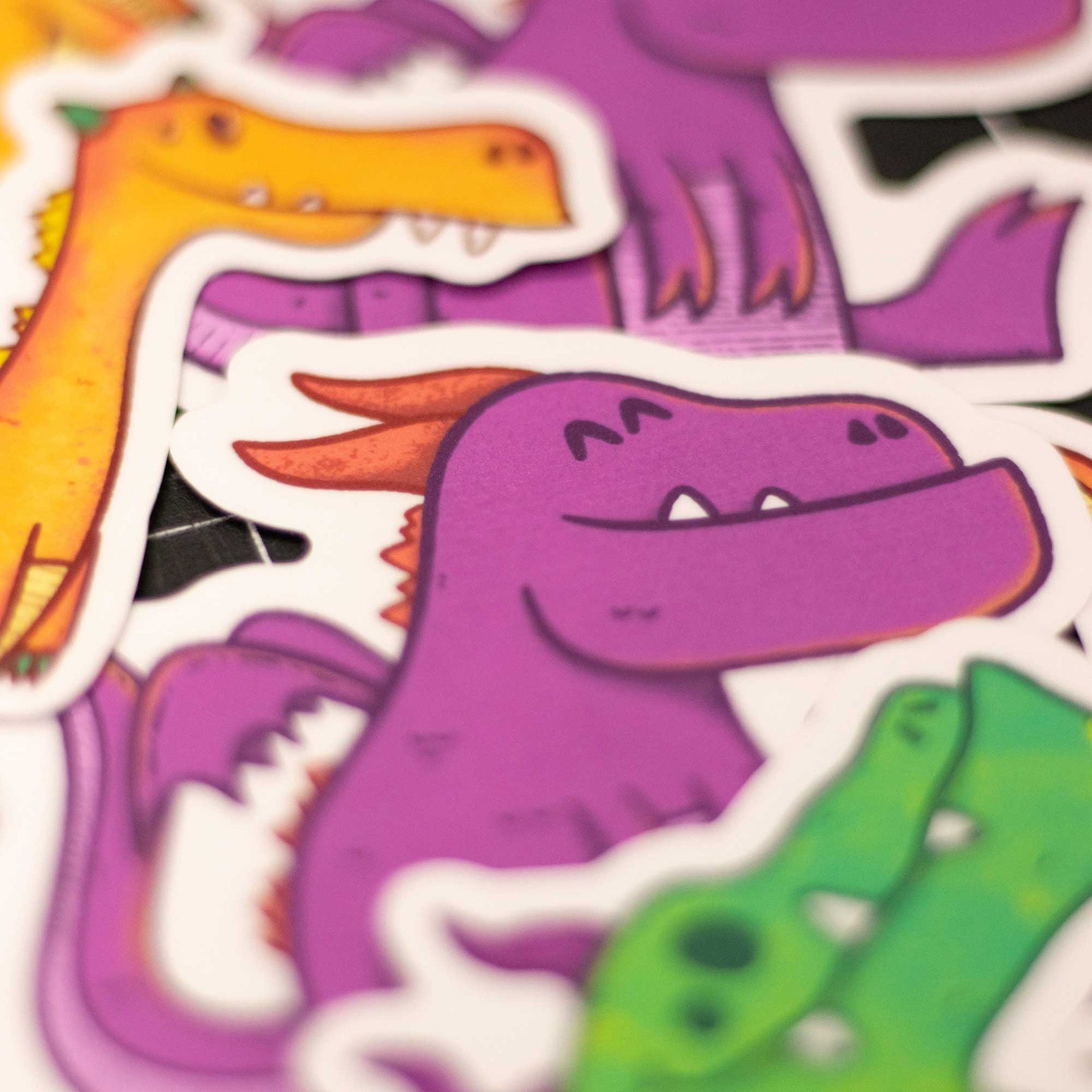 purple dragon sticker close up