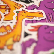 orange dragon sticker close up