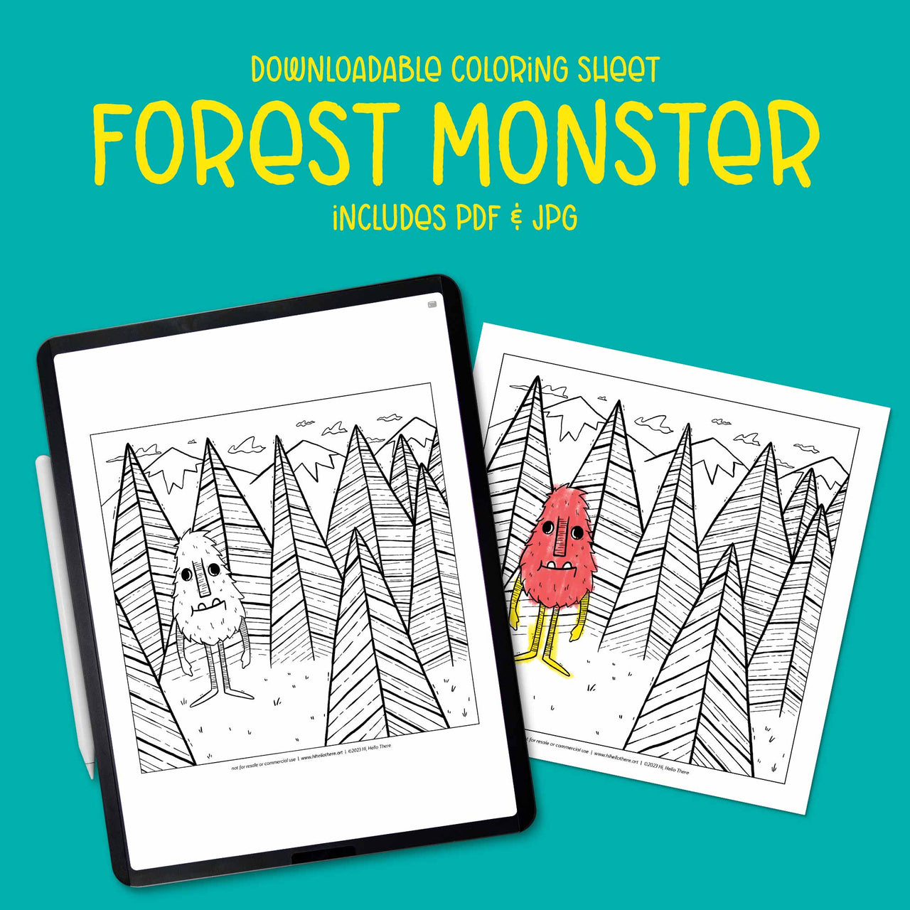 Forest Monster Downloadable Coloring Sheet