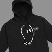 close up shot of the ghost hoodie