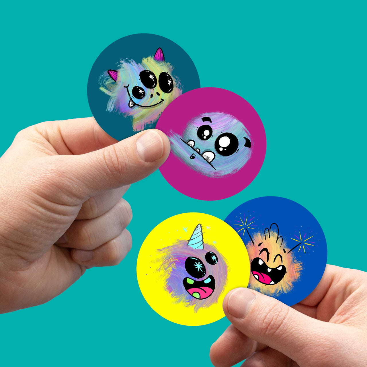 Hi Hello There - Happy Unicorn Glitter Sticker – Cloverdilly Kids
