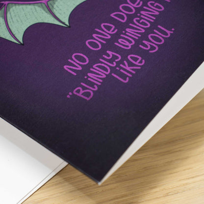 Derpy Bat Blank Greeting Card