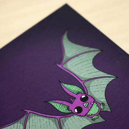 Derpy Bat Blank Greeting Card