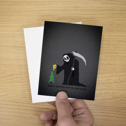 Death Decorates Blank Christmas Card