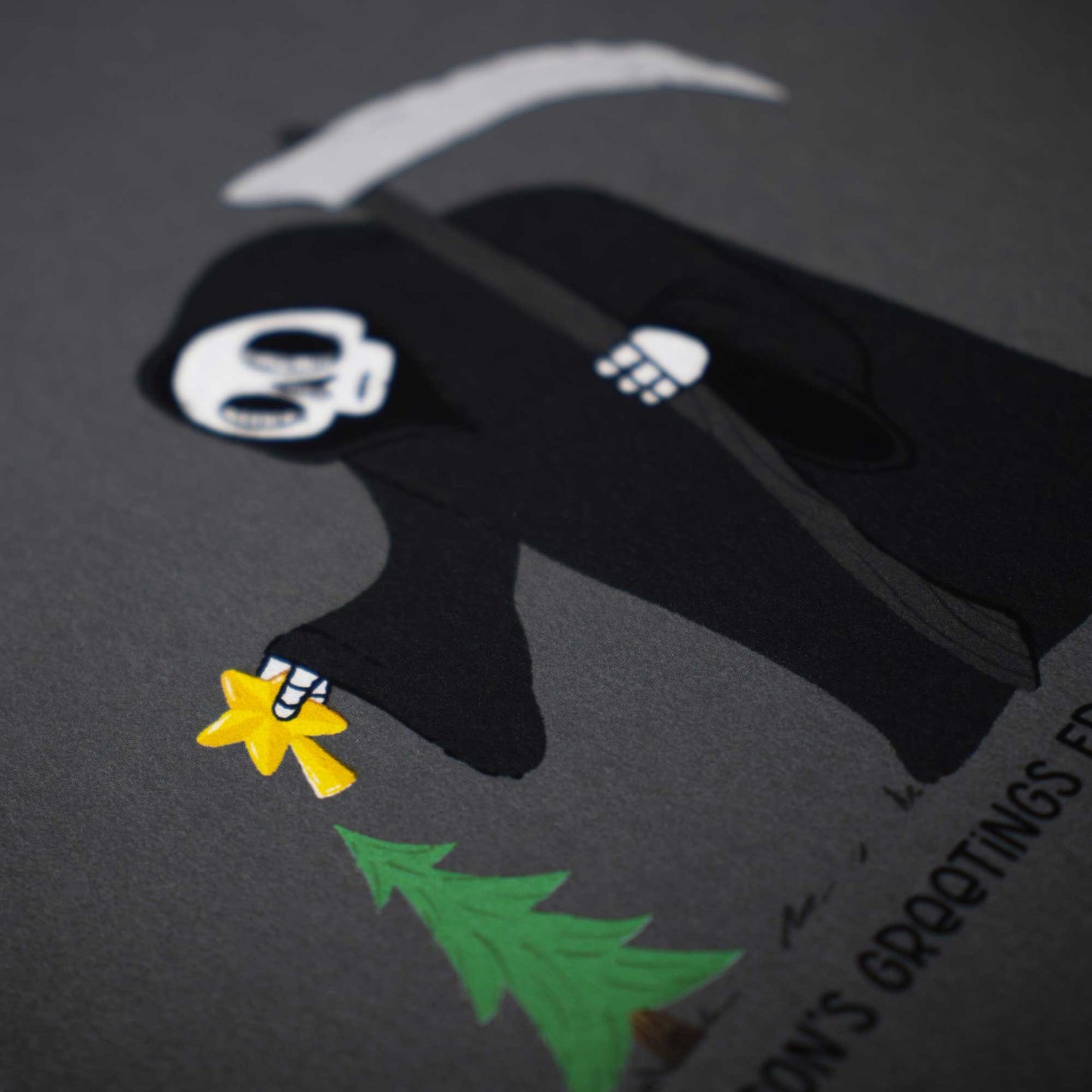 Death Decorates Blank Christmas Card