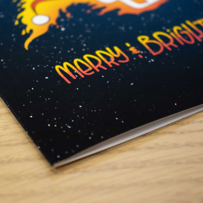 Flaming Christmas Skull Blank Christmas Card