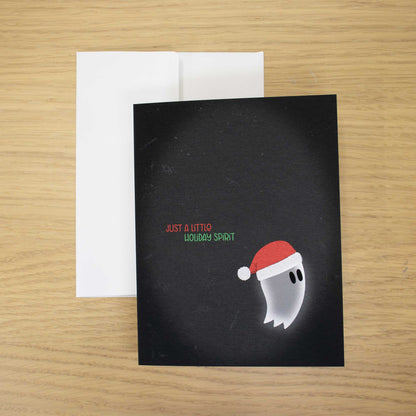 Santa Hat Ghost Blank Christmas Card
