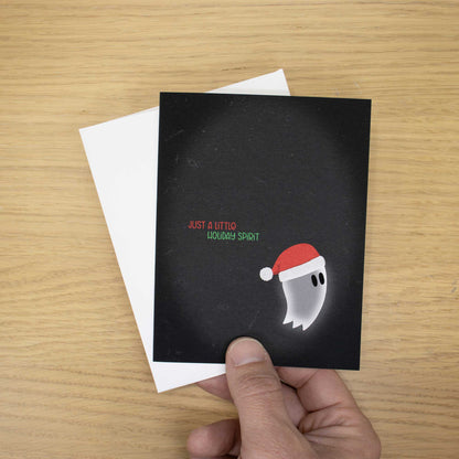 Santa Hat Ghost Blank Christmas Card