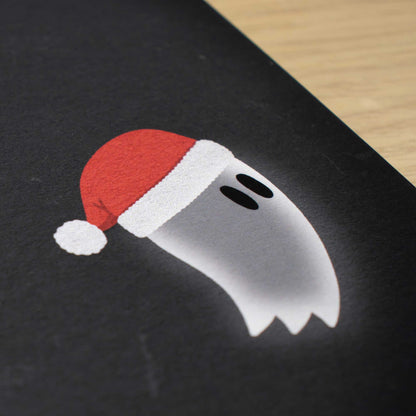 Santa Hat Ghost Blank Christmas Card