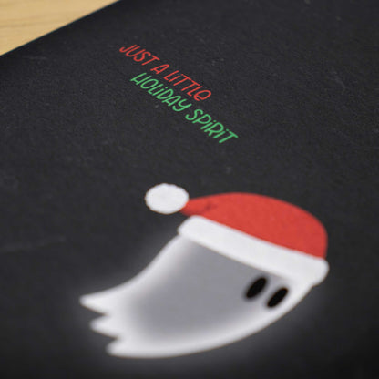 Santa Hat Ghost Blank Christmas Card
