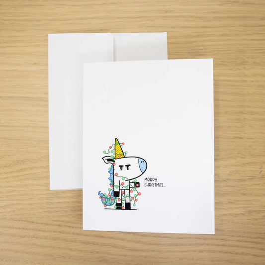 Grumpy Christmas Unicorn | Blank Christmas Card