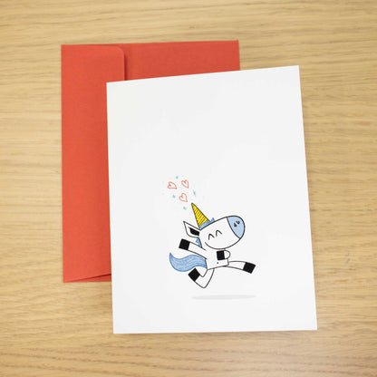 Romantic Unicorn Blank Greeting Card