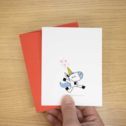 Romantic Unicorn Blank Greeting Card