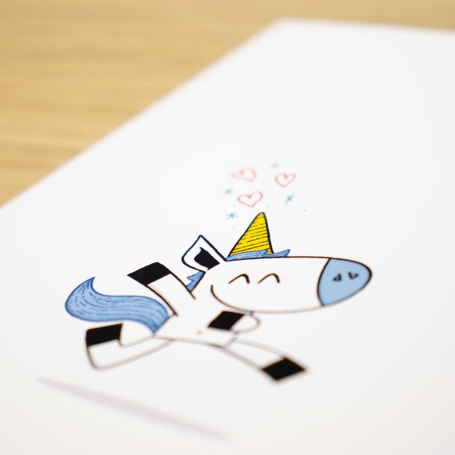 Romantic Unicorn Blank Greeting Card