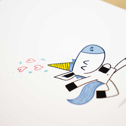 Romantic Unicorn Blank Greeting Card