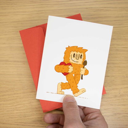 Romantic Bigfoot Blank Greeting Card