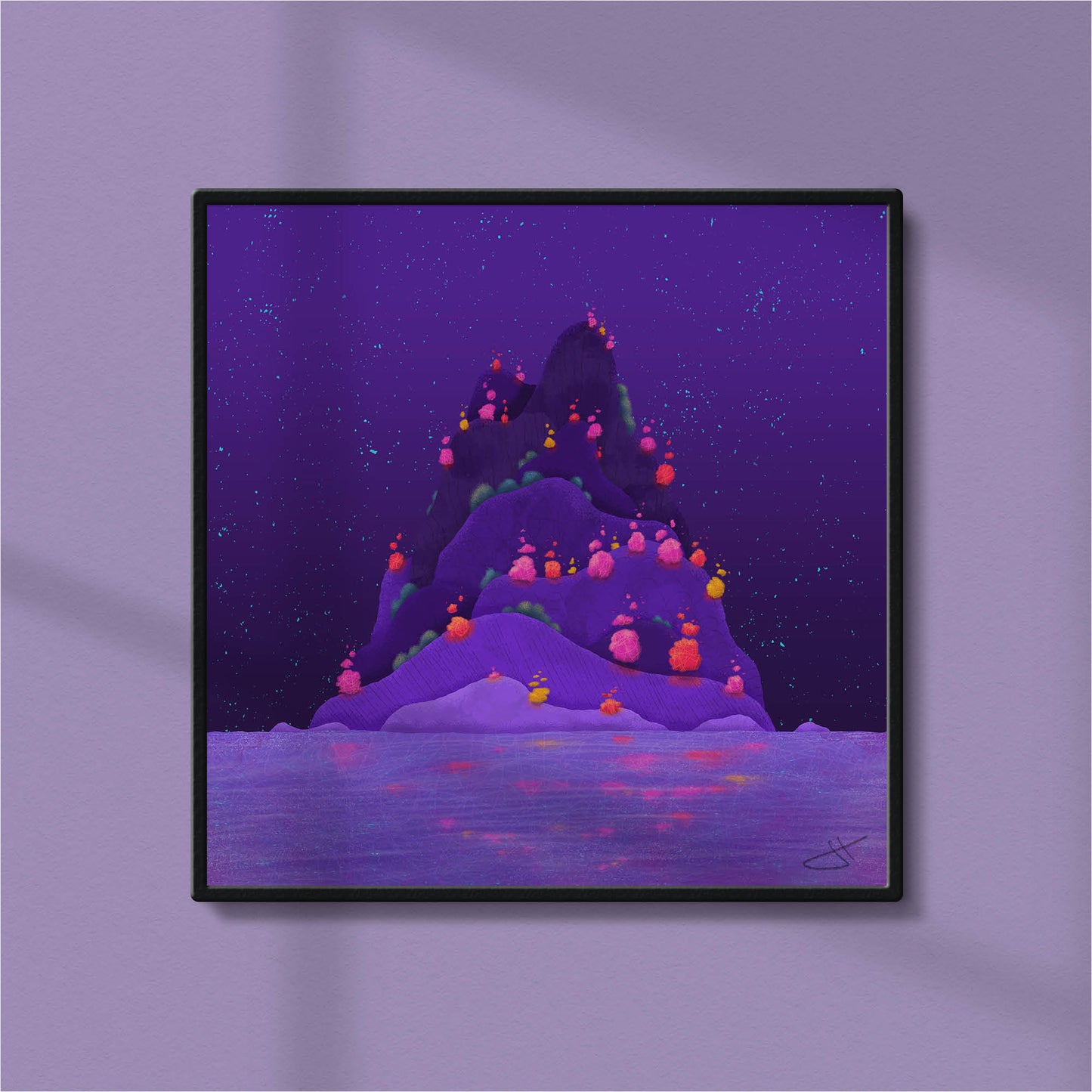Vibrant Night Landscape Art Print
