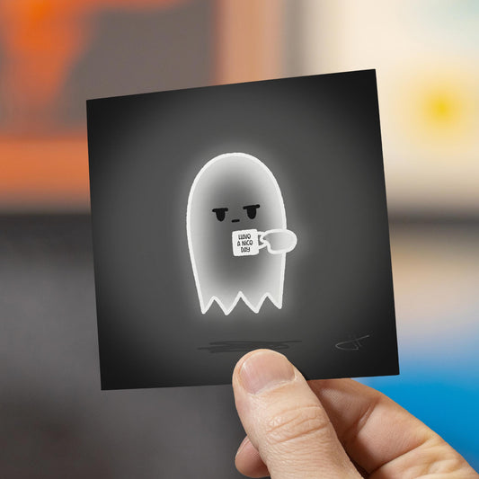 Grumpy Ghost | Mini Art Print