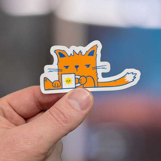 Grumpy Morning Cat Sticker