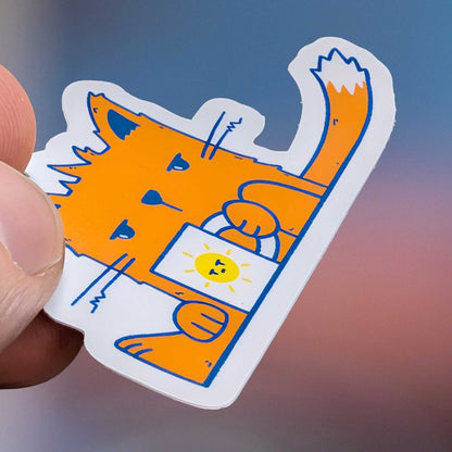 Grumpy Morning Cat Sticker