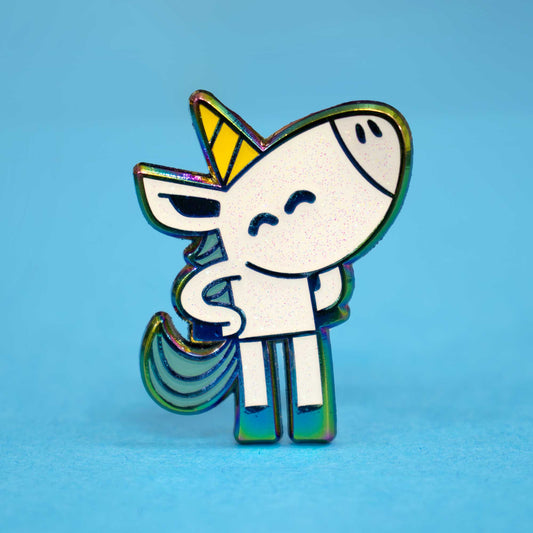 Happy Unicorn | Glitter Rainbow Enamel Pin