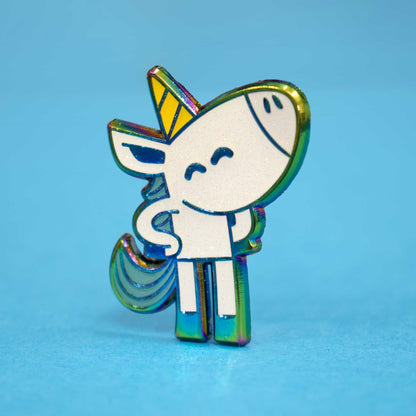 Happy Unicorn | Glitter Rainbow Enamel Pin