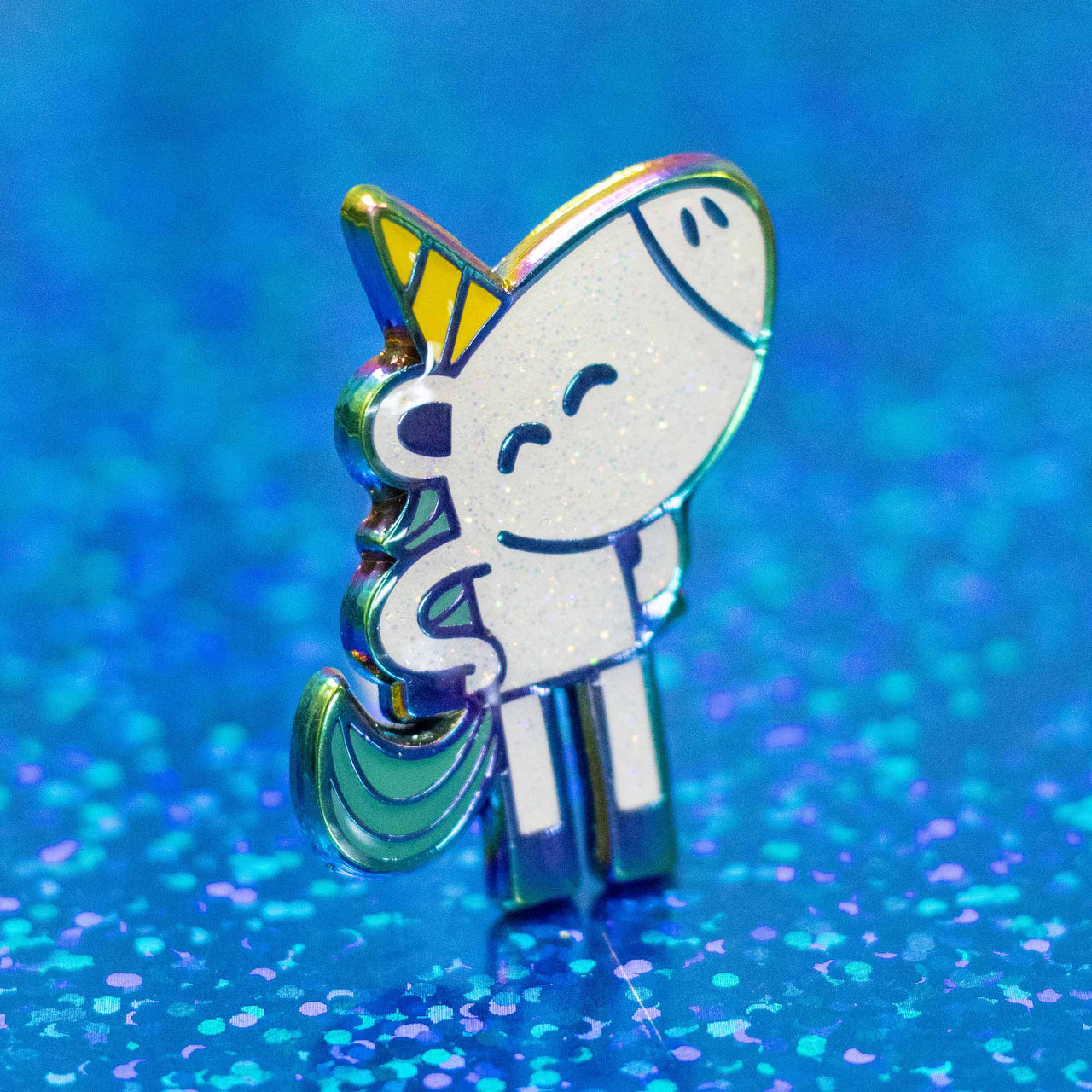 Hi Hello There - Happy Unicorn Glitter Sticker – Cloverdilly Kids