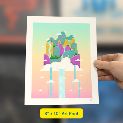Island in the Clouds Art Print | Day Time