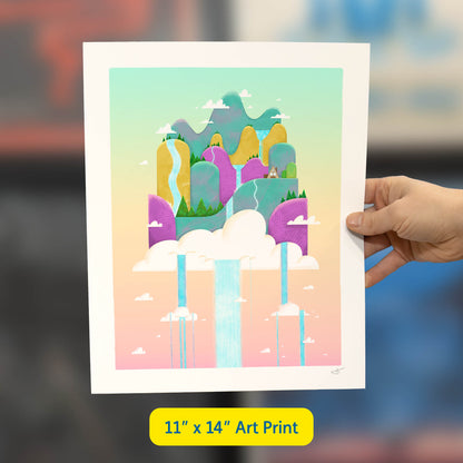 Island in the Clouds Art Print | Day Time