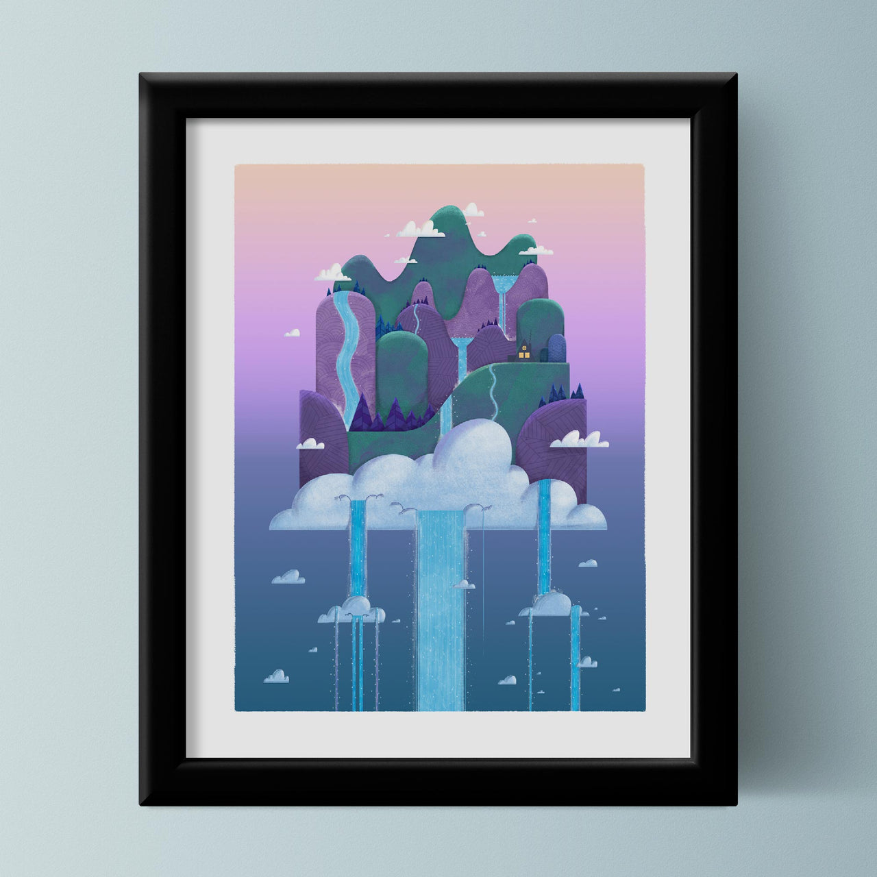 Island in the Clouds: Night | 11x14 Unframed Art Print
