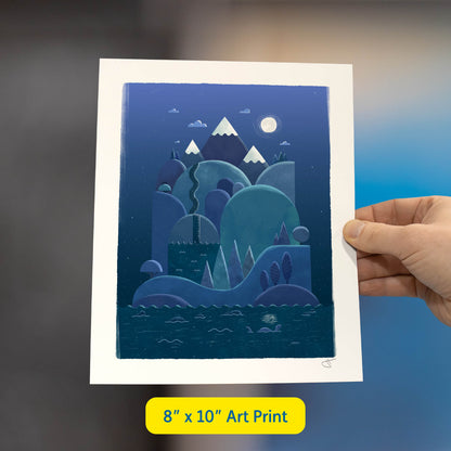 Nighttime Island Art Print