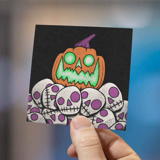 Halloween Pumpkin and Skulls Art Print