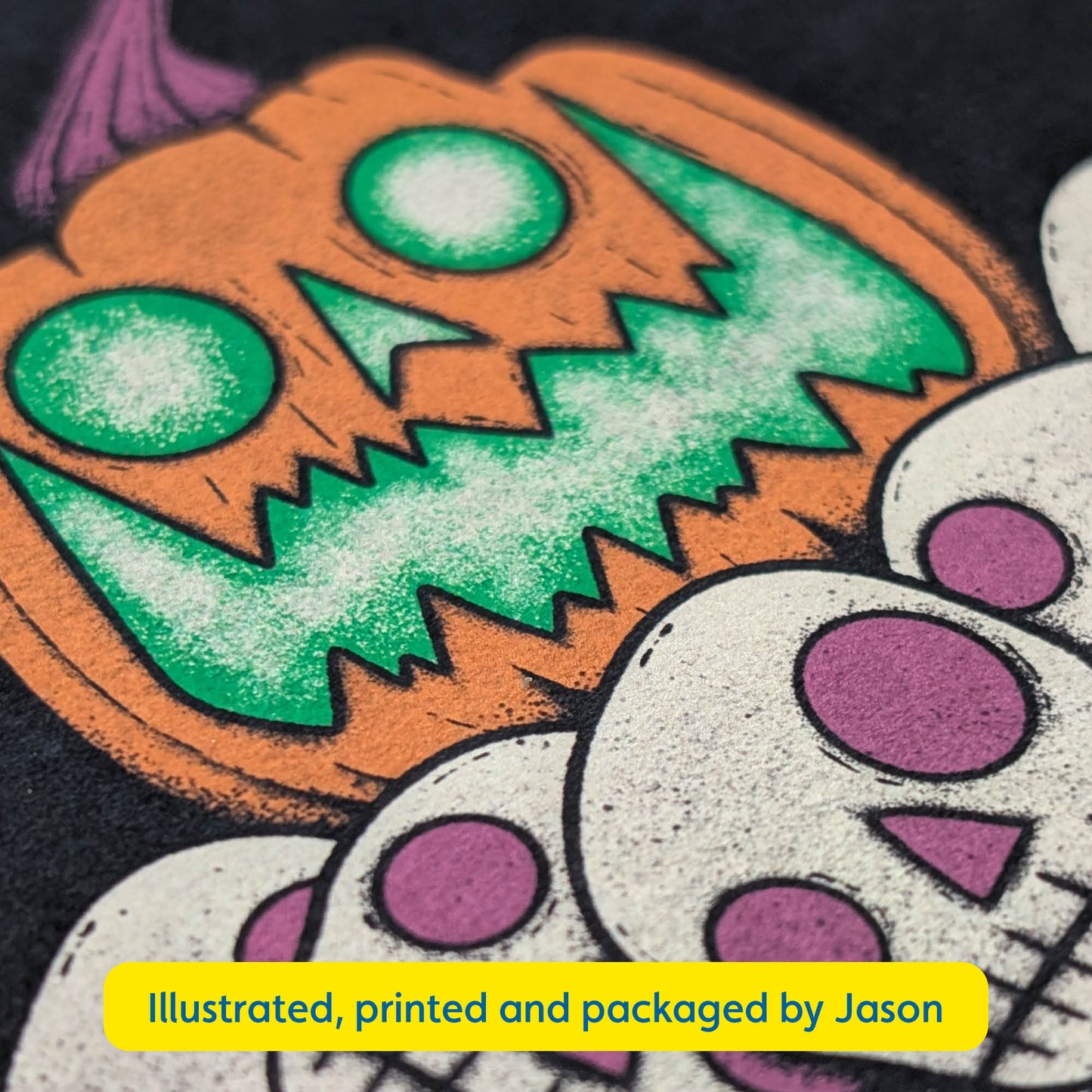 Halloween Pumpkin and Skulls Art Print
