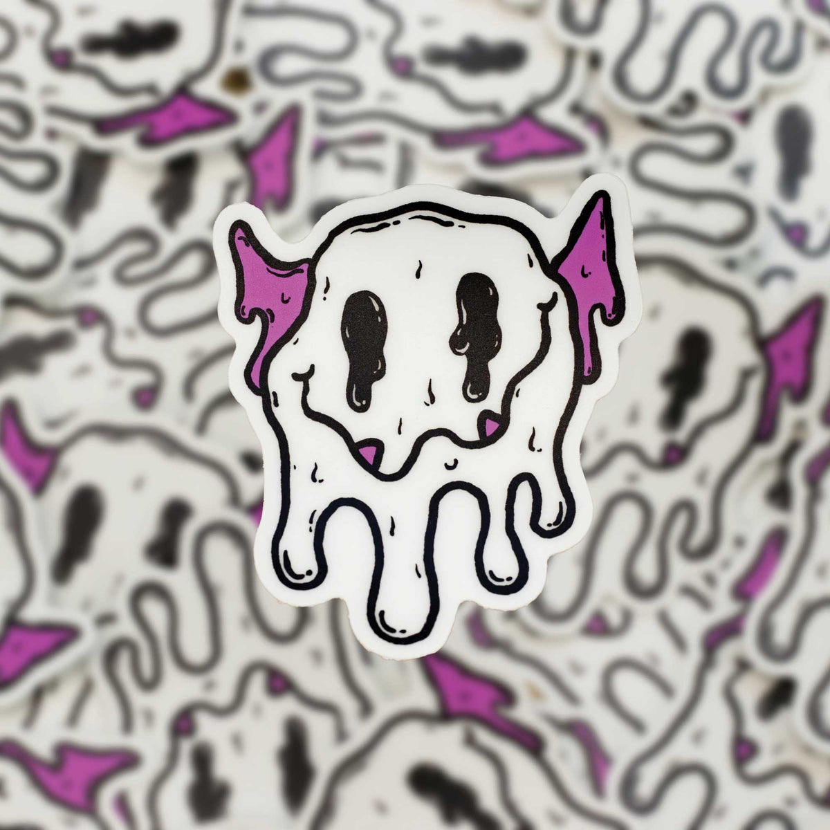 Melty Monster Smiley Face Sticker