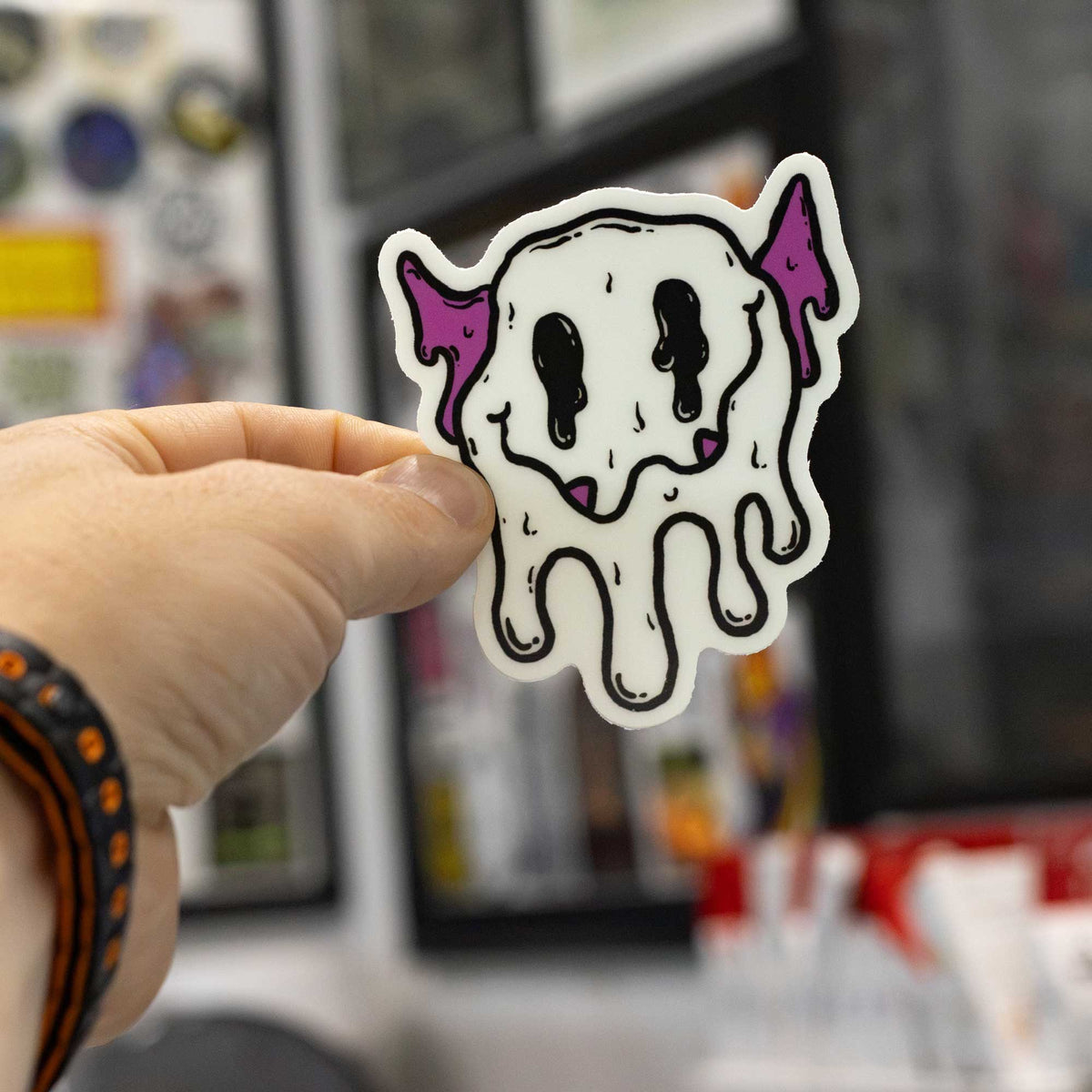 Melty Monster Smiley Face Sticker