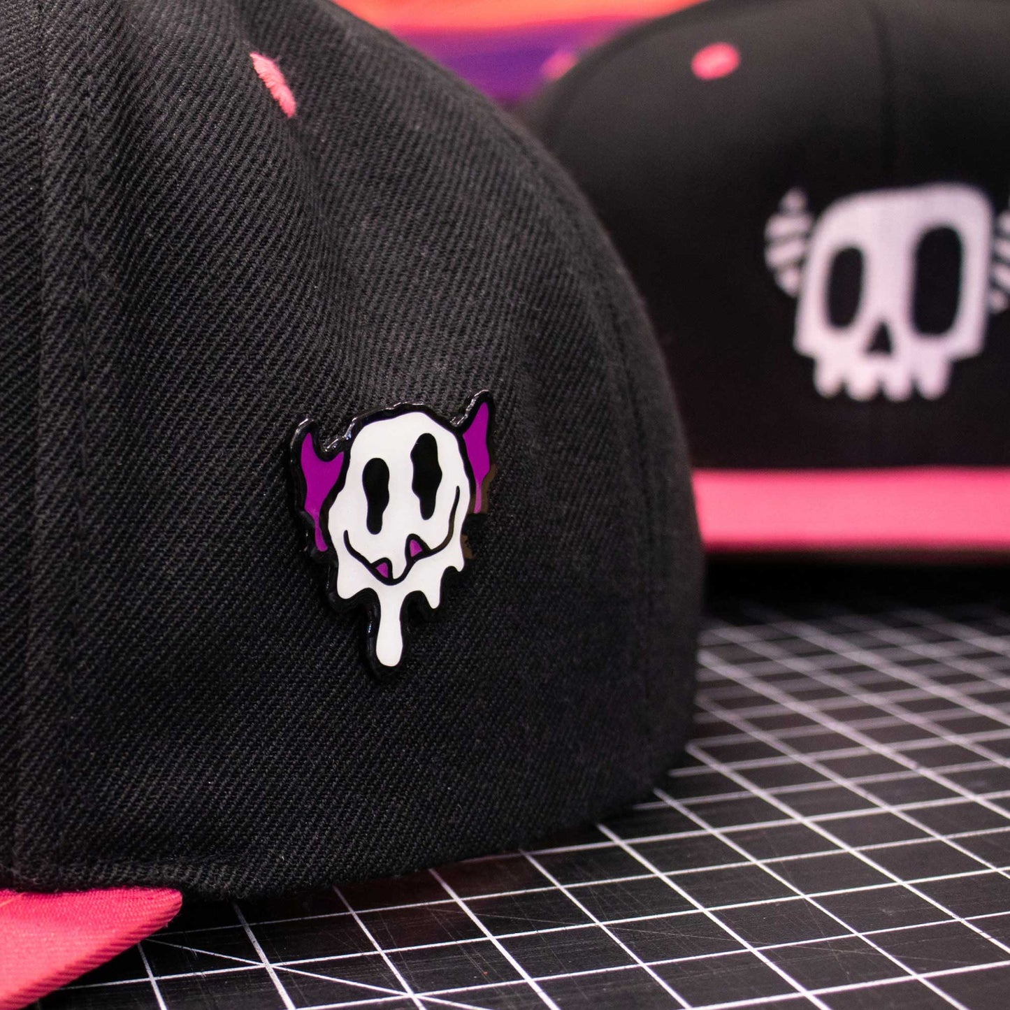 Melty Monster Smiley Face | Glow-in-the-dark Enamel Pin