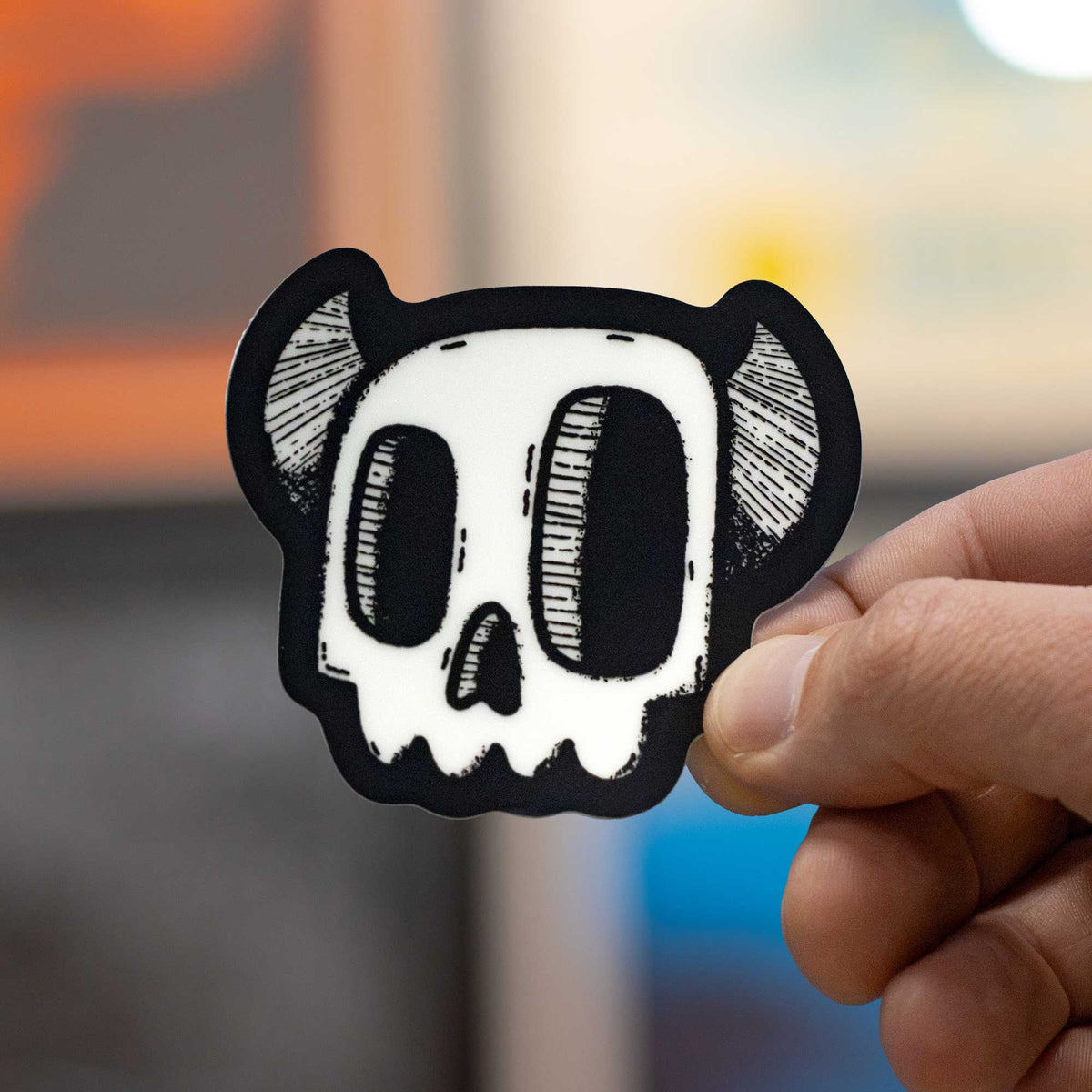 Glow-in-the-Dark Monster Skull Sticker
