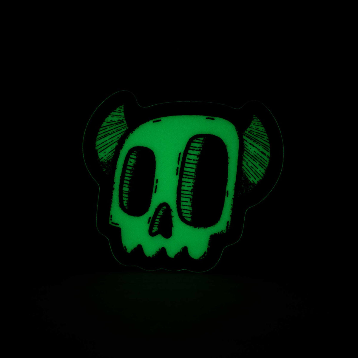 Glow-in-the-Dark Monster Skull Sticker