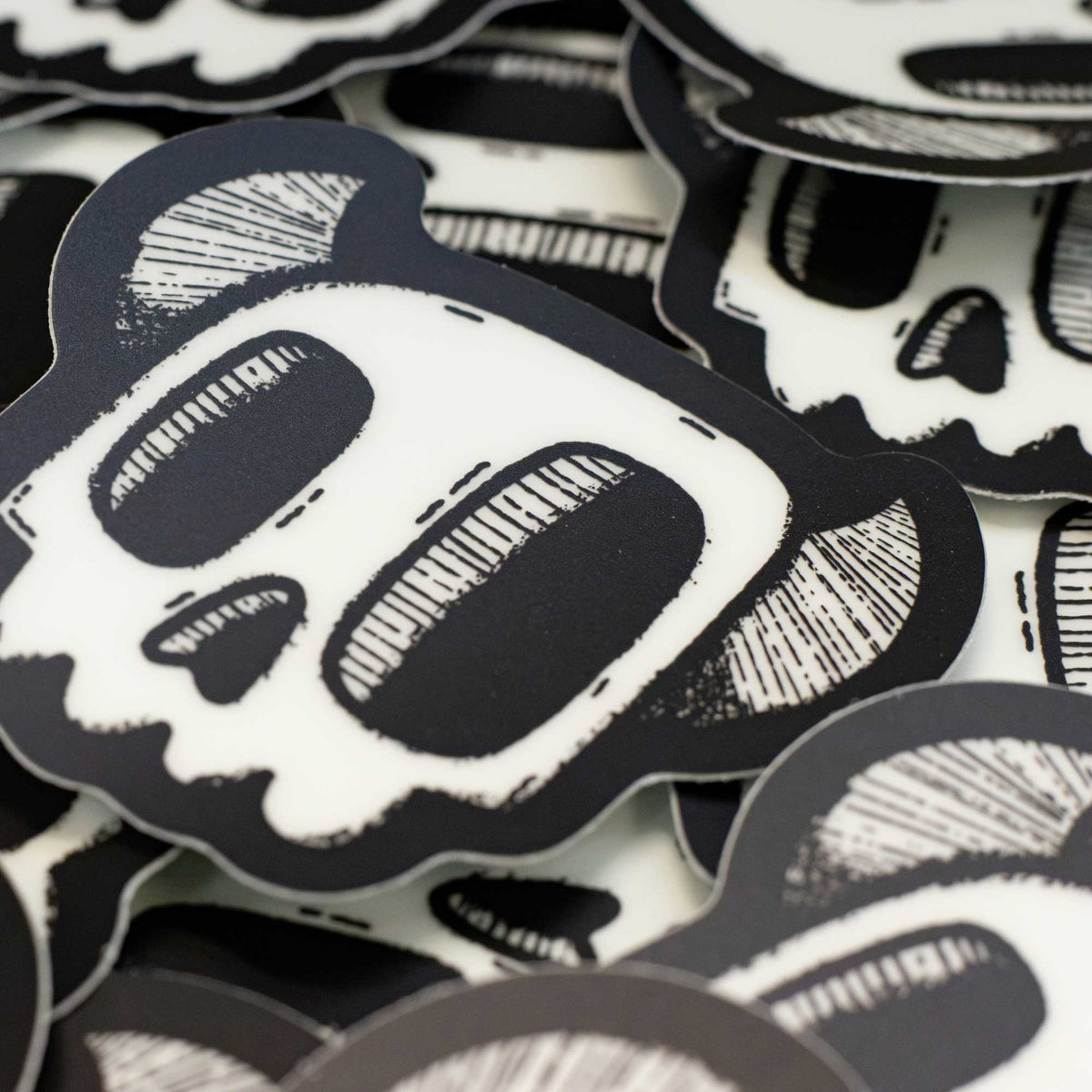 Glow-in-the-Dark Monster Skull Sticker