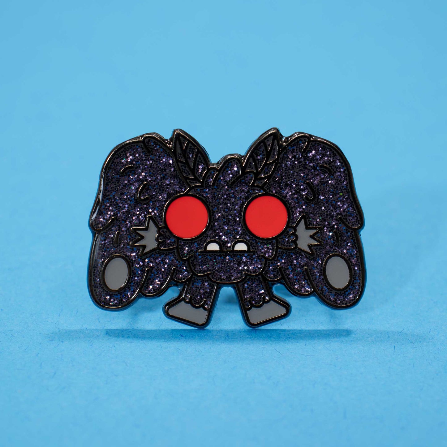 Mothman Enamel Pin | Midnight Glitter Edition