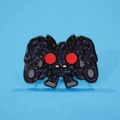 Mothman Enamel Pin | Midnight Glitter Edition