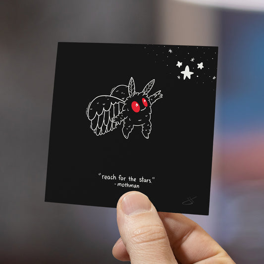 Mothman Reach for the Stars | Mini Art Print