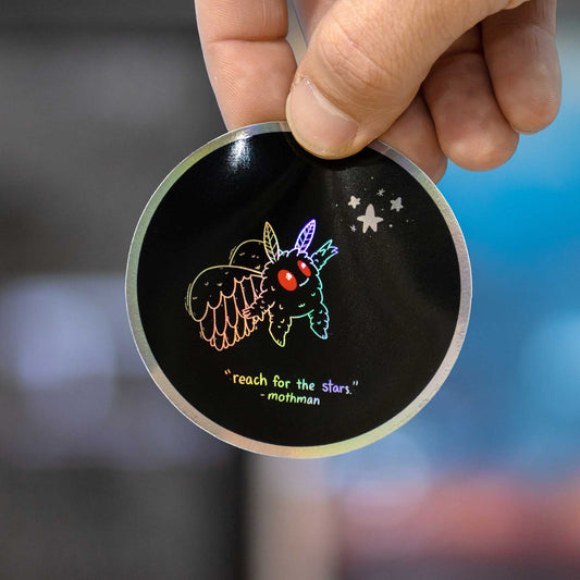 Holographic Mothman Sticker