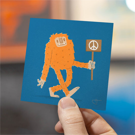 Peaceful Bigfoot Art Print