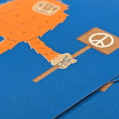 Peaceful Bigfoot | Mini Art Print